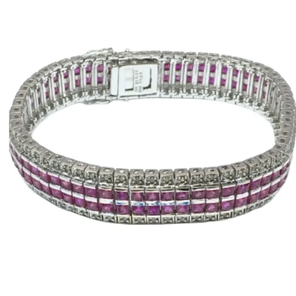 K18 ピンクサファイア・ダイヤモンド バングル ct R12.5・D0.88 ct