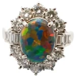 Pt･Pm900 ブラックオパール・ダイヤモンド リング 2.761.56ct