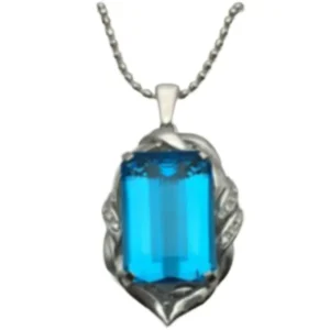 Pt850/Pt900 ブルートパーズ・ダイヤモンド ネックレス/ペンダントトップ 57.17 ct D0.15 ct