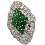 Pt･Pm900 ツァボライトガーネット・ダイヤモンド リング