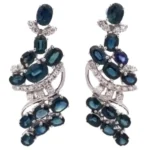 K18 サファイア・ダイヤモンド ピアス S7.51・0.62 ct