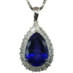 Pt850/Pt900 タンザナイト・ダイヤモンド ネックレス/ペンダントトップ T7.14 ct 1.6 ct