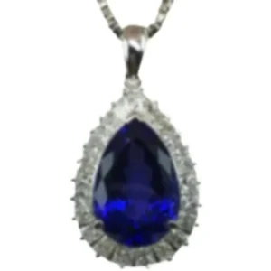 Pt850/Pt900 タンザナイト・ダイヤモンド ネックレス/ペンダントトップ T7.14 ct 1.6 ct
