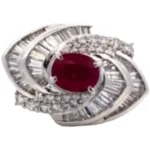 K14WG ルビー・ダイヤモンド ピアス/イヤリング 1.58・D1.4 ct