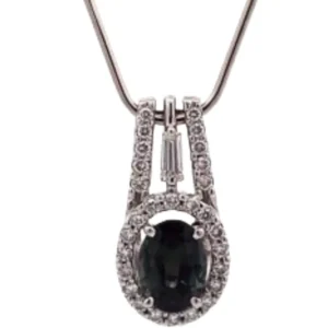 Pt･Pm900 ブラジル産アレキサンドライト・ダイヤモンド ペンダントトップ 1.53 ct D0.4 ct