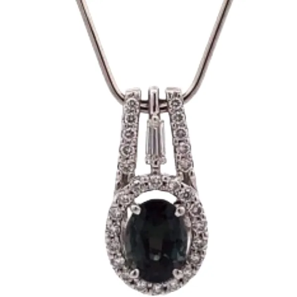 Pt･Pm900 ブラジル産アレキサンドライト・ダイヤモンド ペンダントトップ 1.53 ct D0.4 ct