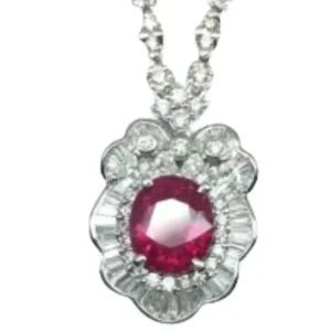 Pt･Pm900 ルビー・ダイヤモンド ペンダントトップ R4.7 ct D4.2 ct