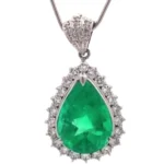Pt･Pm900 コロンビア産エメラルド・ダイヤモンド ペンダントトップ E8.4 ct D1.13・0.06 ct