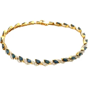 K18 サファイア・ダイヤモンド ブレスレット S3.9・D0.3ct