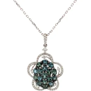 K18WG アレキサンドライト・ダイヤモンド ネックレス/ペンダントトップ A1.97・D0.37ct