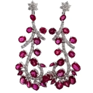 K18 ルビー ・ダイヤモンド ピアス R10.43・D1.25 ct