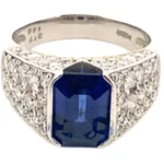 Pt･Pm900 サファイア・ダイヤモンド リング 3.17・1.46ct