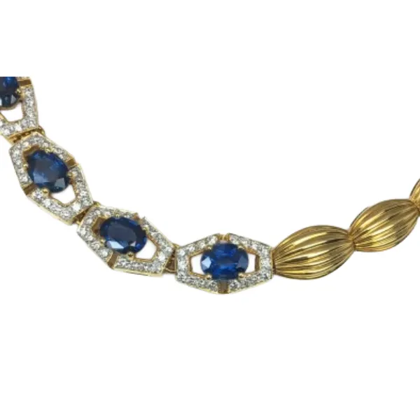 18K サファイア・ダイヤモンド ネックレス
