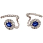 K18 サファイア・ダイヤモンド ピアス/イヤリング S0.41・S0.46 ct 0.50・0.50 ct