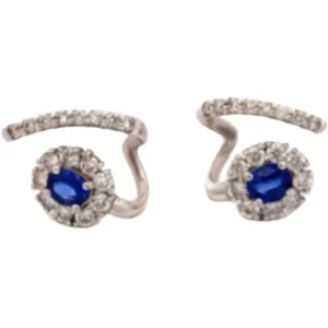 K18 サファイア・ダイヤモンド ピアス/イヤリング S0.41・S0.46 ct 0.50・0.50 ct