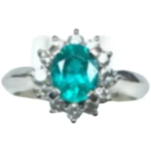 Pt･Pm900 パライバトルマリン・ダイヤモンド リング 0.88 ct D0.37 ct