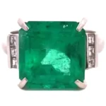 Pt･Pm900 エメラルド・ダイヤモンド リング 8.21・0.29ct