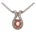 K18WG パパラチアサファイア・ダイヤモンド ネックレス/ペンダントトップ 1.059 ct D0.3 ct