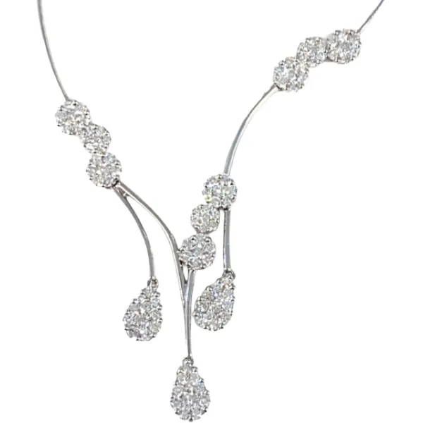 K18WG ダイヤモンド ネックレス/ペンダントトップ D3.55ct