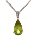 K18K18WG スフェーン・ダイヤモンド ネックレストップ 4.57 ct 0.15 ct