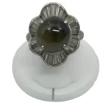 Pt･Pm900 キャッツアイ・ダイヤモンド リング 9.63 ct D1.87 ct