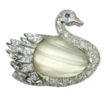 K18 クオーツ・ダイヤモンド ブローチ D0.33・S0.01 ct 