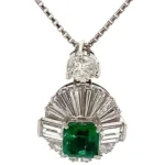 Pt850Pt900 エメラルド・ダイヤモンド E1・D1.89ct