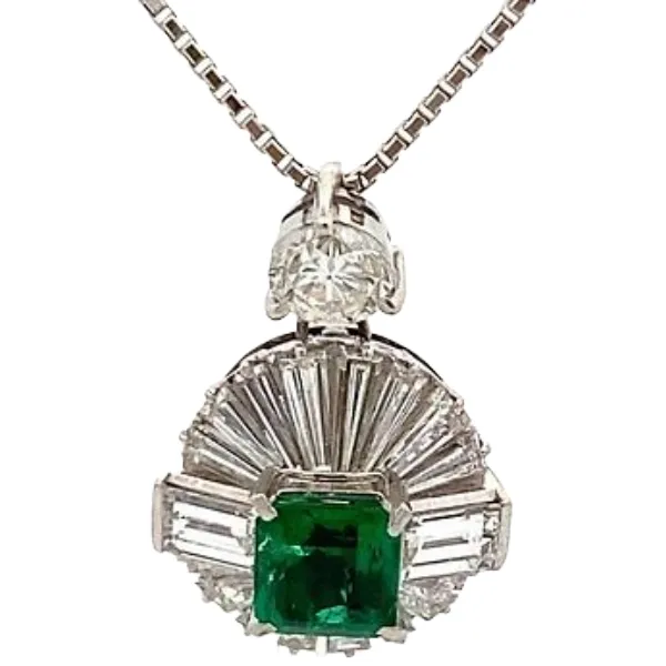 Pt850Pt900 エメラルド・ダイヤモンド E1・D1.89ct