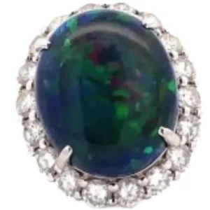 Pt･Pm900 ブラックオパール・ダイヤモンド リング 17.1 ct 2.78 ct