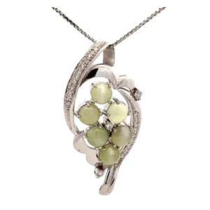 Pt850・Pt900 キャッツアイ・ダイヤモンド 4.95・D0.21ct