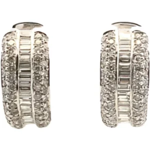 K18WG ダイヤモンド ピアス/イヤリング D0.98・0.76ct