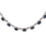 Pt･Pm900 サファイア・ダイヤモンド ネックレス 11.54・8.88 ct