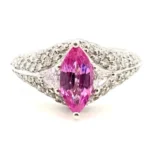 Pt･Pm900 ピンクサファイア・ダイヤモンド リング 1.29・D1.00ct