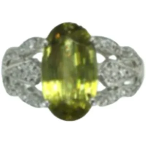 Pt･Pm900 スフェーン・ダイヤモンド リング SF3.15 ct D0.15 ct