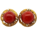 K18 サンゴ・ダイヤモンド 0.16・0.16ct