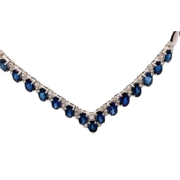 K18WG サファイア・ダイヤモンド ネックレス 9.45・D1.15 ct