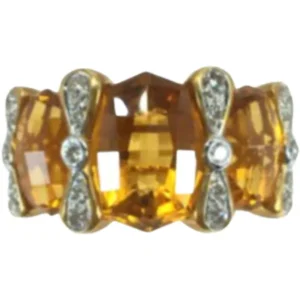 K18 シトリン・ダイヤモンド リング 5.56・D0.25 ct