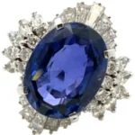 Pt･Pm850 スリランカ産非加熱カラーチェンジサファイア・ダイヤモンド リング 6.78・1.67ct