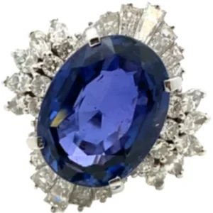 Pt･Pm850 スリランカ産非加熱カラーチェンジサファイア・ダイヤモンド リング 6.78・1.67ct