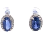 K18 サファイア・ダイヤモンド ピアス1.81・1.68 ct D0.2・D0.2 ct