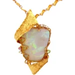 K18 オパール・多色石 ネックレス/ペンダントトップ 18.85・0.17ct