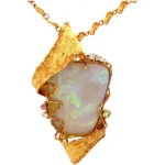 K18 オパール・多色石 ネックレス/ペンダントトップ 18.85・0.17ct