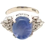 Pt･Pm900 スターサファイア・ダイヤモンド リング 0.53ct