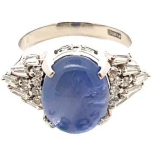 Pt･Pm900 スターサファイア・ダイヤモンド リング 0.53ct