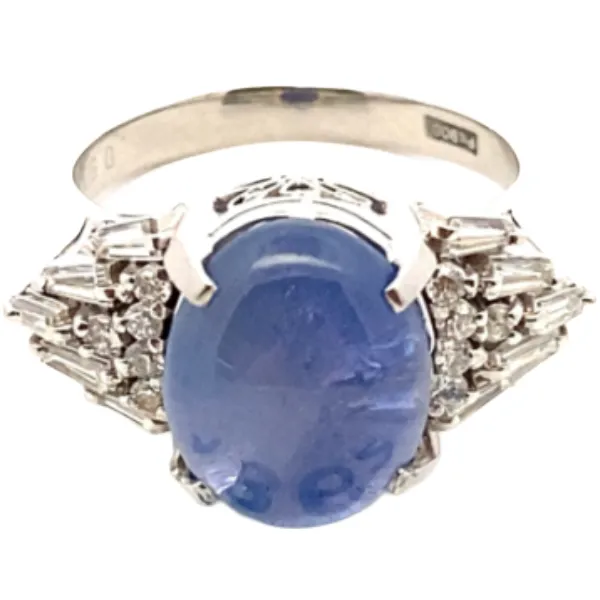 Pt･Pm900 スターサファイア・ダイヤモンド リング 0.53ct