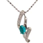 Pt850/Pt900 パライバトルマリン・ダイヤモンド ネックレス/ペンダントトップ 0.328 ct D0.1 ct