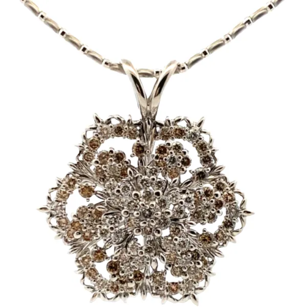 K18WG ダイヤモンド ネックレス/ペンダントトップ 5ct