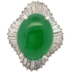 Pt･Pm900 翡翠・ダイヤモンド リング 4.65ct