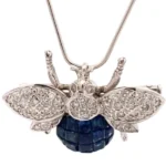 K18/K18WG サファイア・ダイヤモンド ブローチ 0.60・5.30 ct