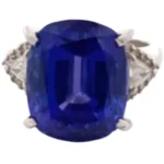 Pt･Pm900 タンザナイト・ダイヤモンド リング 14.07 ct 0.45 ct